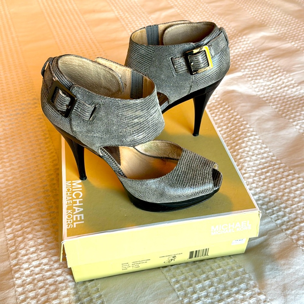 Michael Kors snakeskin platform heels 7.5